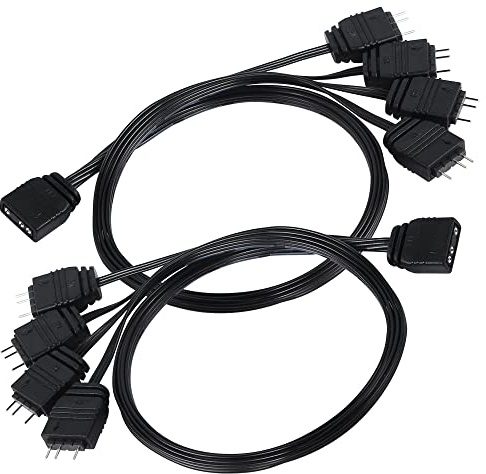 CERRXIAN ARGB-Verteilerkabel, 5 V, 1 Buchse auf 4 Stecker, 3-poliger Hub-Verlängerungskabel für ARGB-LED-Streifen, ARGB-Lüfter usw