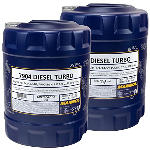 Motoröl MANNOL 5W40 Diesel Turbo API CI4/ SN 2 X 10 Liter