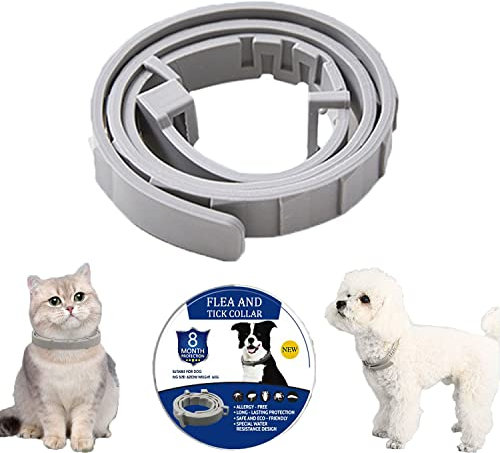 Zeckenhalsband für Hunde, Zecken Halsband für Katze, Flohhalsband, Verstellbar zecken Halsband für Hunde und Katze, bis zu 8 Monate Zeckenschutz mit 100% natürlichen inhaltsstoffen