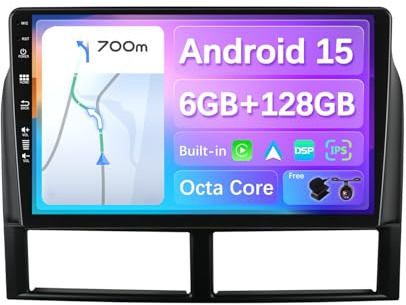 BXLIYER - [6G+128G] - Android 14 IPS Autoradio pour Jeep Grand Cherokee WJ (1998-2004) - sans Fil Carplay + Android Auto - LED Caméra + MIC - 2 Din 9 Pouce - DSP Dab Volant WLAN 360-Caméra Fast-Boot