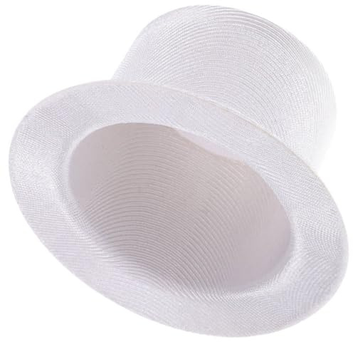 Gadpiparty Mini Schnee Mann Hut Weiß Kleiner Zylinder Hut FüR Puppen Und Haustier-Dekoration Handgefertigter Stoff 3.5X3.5X1.8 Zoll FüR Winterparty Und Diy Bastelprojekte