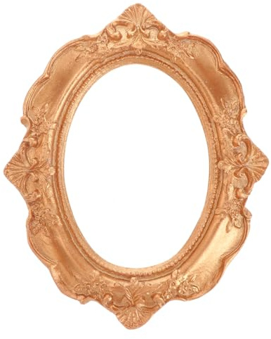Amosfun Mini Cadre Photo Ovale Doré Cadre Photo Décoratif Pour Bureau Chambre Et Salon Présentoir De Bijoux Et Ornement De Table 4.92 X 3.94 in