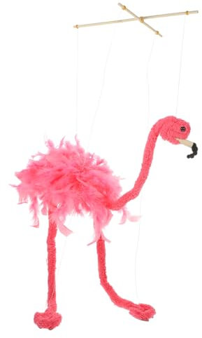 DRESSOOS Plüschschnur Flamingo Lustiges Marionettenspielzeug Einzigartige Marionettenpuppen Pelzige Tierpuppe Tiermarionetten Interessante Marionetten Interaktive