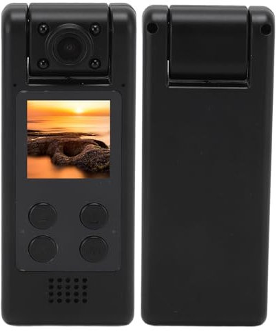 Sorandy Cámara Corporal, Rotación de 180 Grados WiFi 4K HD Visión Nocturna Videograbadora Back Clip con Grabación de Vídeo y Audio Videograbadora Portátil para Reuniones Enseñanza Deportes