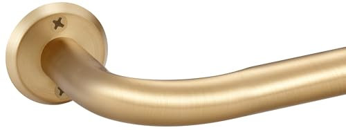 Room Darkening Curtain Rods for Windows, 28 to 116 Inches Splicing Construction Drapery Rod, 1 Adjustable Blackout Wrap Around Curved Curtains Rod, Wall Mounted Ceiling Mounted, Brushed Gold