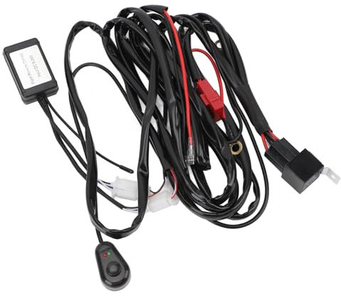 DC12V Kabelbaum-Set für Kabellose Fernbedienung – 9,84 Fuß 40 A 16 AWG Kabelbaum für LED-Lichtleisten, Stroboskopblitz und Arbeitsscheinwerfer (1 zu 1)