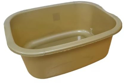 Vision4ever 1x Gold Colour 11 litres Washing Up Bowl Rectangular Plastic Multi-Purpose Basin Mixing Sink Portable Wash Basin, Mixing Sink Tidy Organizer Large Kitchen Portable Dish Washtub
