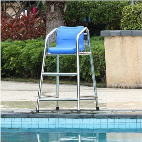 AviiSo Échelle Chaise de Sauveteur de Piscine avec Trou de Parapluie, Chaise d'arbitre Amovible pour Jardin de Plage au Bord de la Piscine(120cm/47.2in/3.9ft Tall)