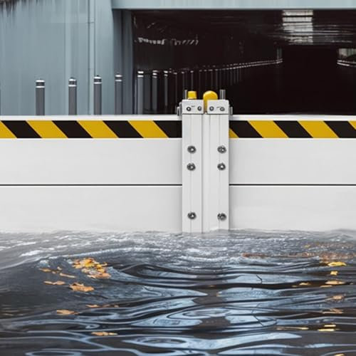 Mobile Flood Protection Barrier| Flooding Control Baffle For Anti Flood Control Hurricane Preparedness Items| Unit Module Design Water Def For Gates, Gardens, Garages, Basements(12.6.5x2.6ft)