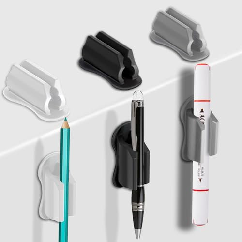 Freewindo Klebender Stifthalter für die Wand, Schreibtisch-Organizer, 6 Stück, Silikon-Stifthalter für Klemmbrett, Marker-Halter, Schreibtischzubehör, Bürobedarf (2