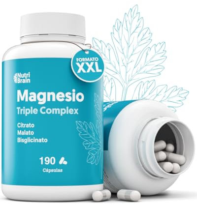 Magnesio Completo Premium | Bisglicinato, Citrato e Malato | 190 Caps | Alto Dossaggio: 300 mg di Magnesio Elementare | Anti-Stress, Contro Fatica, Sonno e Supporto Muscolare | Alta Assorbibilità