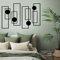 YiYa 4 Stück Metall Wanddekoration Metall Geometrische Wanddekoration Schwarzes Minimalistische Vertikale Abstrakte Wandkunst für Zuhause Wohnzimmer Schlafzimmer (Geometrie)