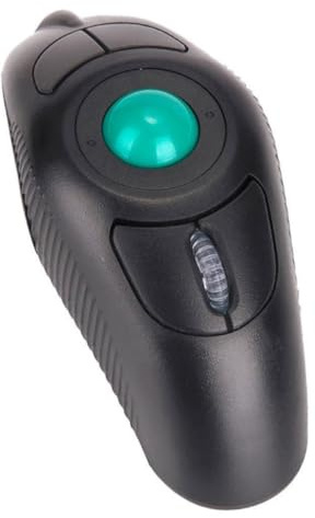 Souris Trackball sans Fil 2, 4 GHz USB, Portable 1000 Dpi pour Ordinateur | Plastique Noir, Forme , Cinq Touches, Prise en Main Ambidextre, Usage Mobile