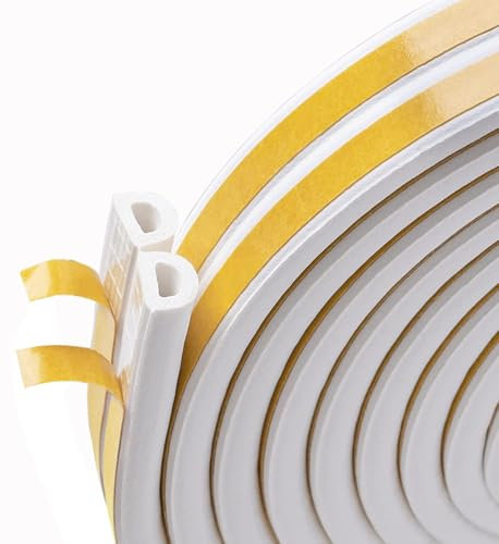 10M Türdichtung Dichtungsband Selbstklebendes für Türen Fenster, Fensterdichtung Anti-Kollision Dichtungsstreifen Gummi Schaum Siegel Streifen Schalldämmung Weiß