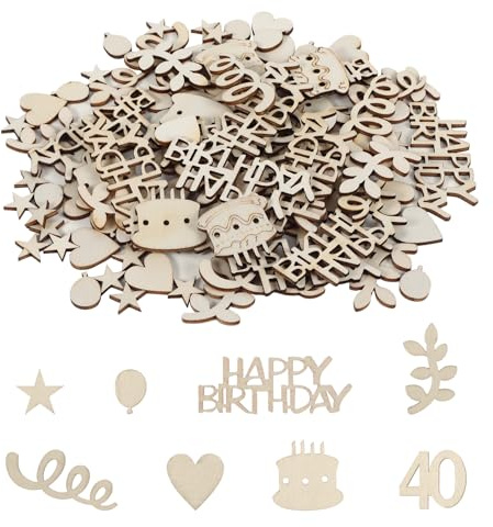 120 Stück 40.Happy Birthday Konfetti Geburtstag, Tischdeko 40 Geburtstag Streudeko Holz 40 Geburtstagsdeko Tisch Streudeko 40.Happy Birthday TischdekoTortendeko(40)