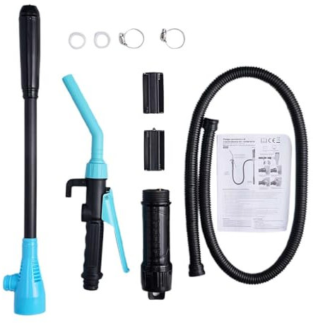 ZephyrGlow Bomba de Transferencia de líquido portátil multifunción alimentada por batería - Bombea hasta 9 litros (2,4 GPM) por Minuto, Bomba portátil para Gasolina, diésel, Agua, Combustible,Blue
