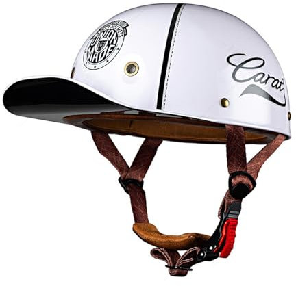 Halbhelme Motorradhelm Baseballmütze-Helm, Ece Zertifiziert Open Face Helm, Herren Damen Abs-Schale Eps-Pufferschicht, für Bike Cruiser Chopper Moped Scooter ATV Helme D,S=(55-56CM)