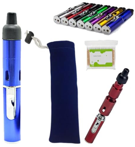 Metal Tobacco Pipe Aroma Lighter with Volcanic Rock, Multi-purpose Portable Torch Ligters, Handheld Metal All-in-One Tube, Detachable Refillable Butane Pipe Lighter for Camping Outdoor BBQ Hiking