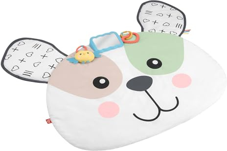Fisher-Price Alfombrilla de Juego Puppy Perfection con Juguetes para bebés, 91x106cm, Actividades de Desarrollo sensorial para bebés recién Nacidos, Juego Boca Abajo, JMN73