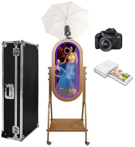 Appareil photo miroir avec écran tactile de 54,6 cm et parapluie léger et léger pour appareil photo reflex numérique, étui de transport pour fêtes de mariage, événements (machine + appareil photo +