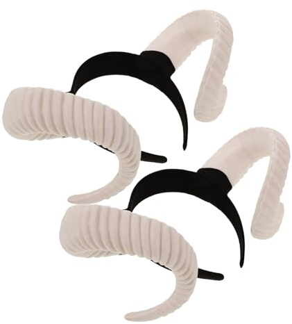 AKOOSY 2pcs Sheep Horns Headband Cosplay Costume Hair Band for Halloween Party Photo Shoot Cute Sheep Horn Hair Accessories