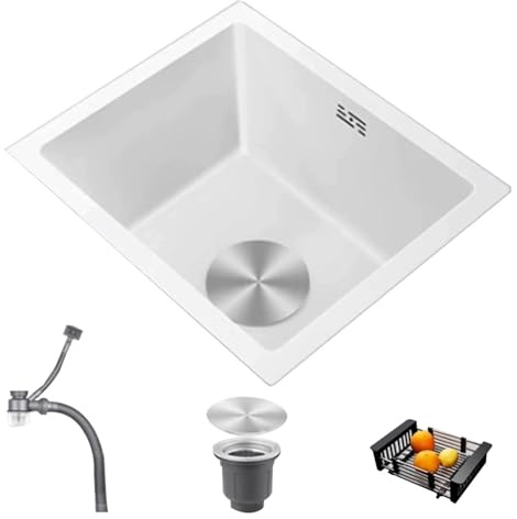 Mini-évier De Cuisine Compact Acier Inoxydable Petit Évier Bar À Une Cuve Pour Préparation Du Linge, Installation Sous Plan Pour Îlot Central Camping-car Petits Espaces(60 * 35 * 20cm)