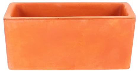 DIYEAH Maceta Rectangular Estilo Rústico de Terracota con Orificio de Drenaje para Suculentas y Plantas Adecuado para Decoración de Escritorio y Ventana