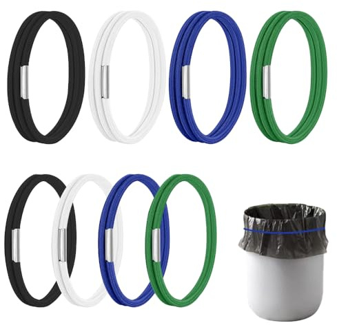 TRKETK 8 Pièces Bandes élastiques Réglables en Caoutchouc Grands élastiques Elastique Caoutchouc Bandes de sac Poubelle de Ccuisine Sangles pour sac Poubelle à la Maison Bureau école Cuisine