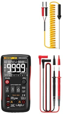 Multimetro Digitale Q1 Multimetro Transistor Condensatore NCV Tester Lcr Meter 9999 Tester Analogico(Q1 Red)