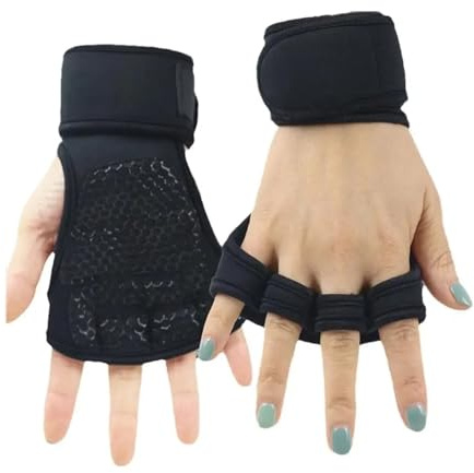 DJSKLDF Gym Gloves Gym Fitness Schwergewicht Trainingshandschuhe Männer Frauen Körperunterstützung Gebäude Handschuhe Handgelenk rutschfeste Finger Gewichtheben Sport(Black,L)
