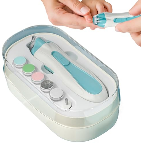 Nail Trimmer – 13.7x3.8x3.3cm Automatic Clipper, LED Light Battery Powered Kit | Anti Pinch Children's Manicure Care Set for Boys Girls Home Travel Grooming Nail Buffer Device