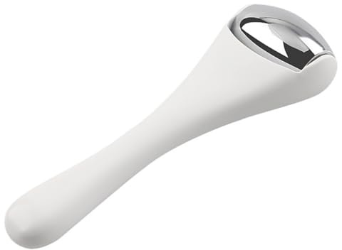 HOMOCONO Varilla de Masaje Cuidado Ojos y Rostro, Palo de Masaje Facial Antiarrugas, Material Abs y Aleación, Masajeador para Eliminar Ojeras y Bolsas, Uso para Piel Sensible, Color Blanco