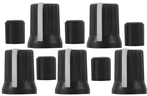HYTROVE 5 Stück Schwarze Bedienknopfkappen für Potentiometer aus Kunststoff Kompakt und Tragbar als Lautstärkeregler für Elektrische Gitarren