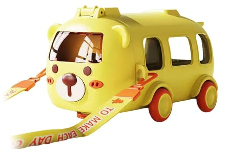 SheerFaring Bicchiere d'Acqua Portatile per Bambini con Cannuccia Removibile E Tracolla, Giallo