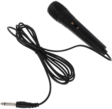 USHOBE Microfono per Cantare Dinamico con Jack 6,35 Mm, Cavo 9,8ft, Nero, Destinato a Mixer e Palco per Karaoke e Spettacoli