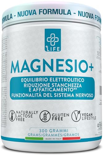 Magnesio In Polvere PiùLife, 430mg Puro Per Dose, Carbonato Fonte di Magnesio Citrato, Integratore Completo, Benessere Intestinale Per Stitichezza, Ansia E Stress, Muscoli