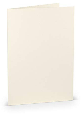 PAPERADO 10 Faltkarten DIN A5 - Ivory gerippt Creme - 220 g/m² - 14,8 x 21 cm - Blanko Doppelkarten Klappkarten Einladungskarten