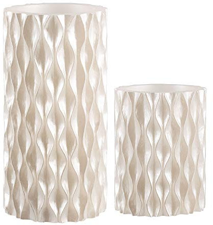 Pauleen 48119 Cosy Pearl Candle Wachskerze mit Batterie mit Timerfunktion 6H Timer LED Kerze 2er Set