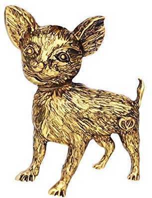 DUOWEI Floral Emaille Chihuahua Hund Brosche Revers Kleidung Schal Haustier Pin Schmuck für Frauen Teens Mädchen Neuheit Geschenke