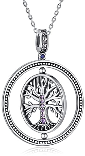 kanisee Collana Donna Albero Della Vita Gioielli Donna in Argento 925, Idee Regalo Originale per Donna Mamma Compleanno Anniversario Festa Della Mamma San Valentino Regali Natale