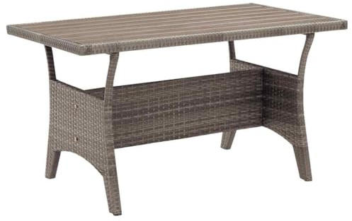vidaXL Gartentisch Grau 120x70x66 cm Poly Rattan