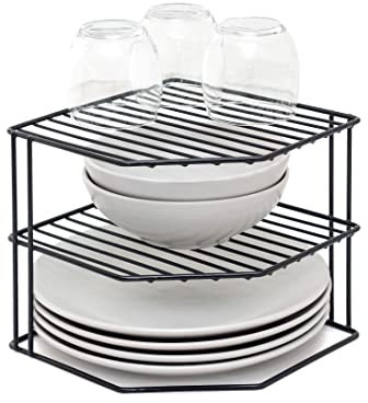 simplywire – 3-stufiges Tellerregal – Küchenschrank-Organizer – Schwarz