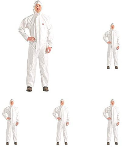 3M 4510XXL Schutzanzug, Typ 5/6, Größe XXL, Weiss, Packung mit 5