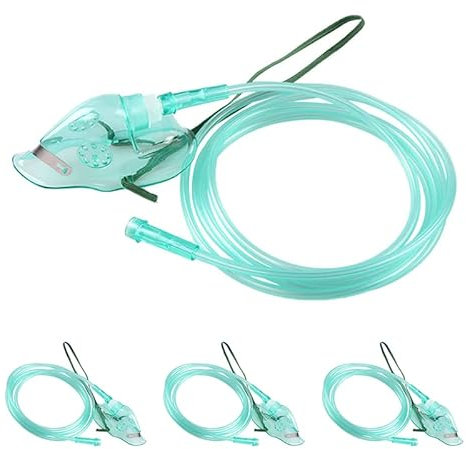 3 Packungen Standard-Sauerstoffmaske für Erwachsene in L-Größe mit 6,6-Fuß-Schlauch