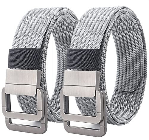 Nylon Canvas Atmungsaktiver militärischer taktischer Herren-Taillengürtel mit doppeltem D-Ring, 2er-Pack