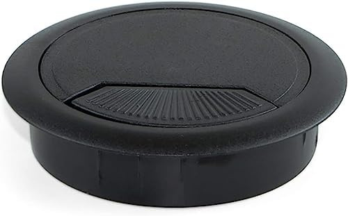 1 Kabeldurchführung für Schreibtisch - Organisieren und Kabelmanagement mit Leichtigkeit - Durchmesser 60 mm - Runde Kabeldurchführung für Schreibtisch für Büro und Zuhause - Schwarz, 1 Stück