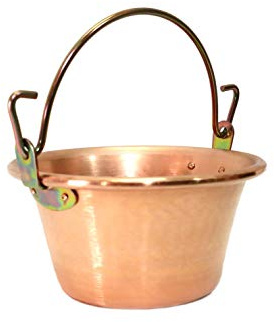 Paire en cuivre pour polenta manche à arc diamètre 26 cm