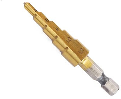 Shallho 1/4 esagono codolo 4-12mm titanio rivestito a spirale scanalata passo trapano HSS passo trapano per trapano per plastica legno metallo multi-foro conico trapano