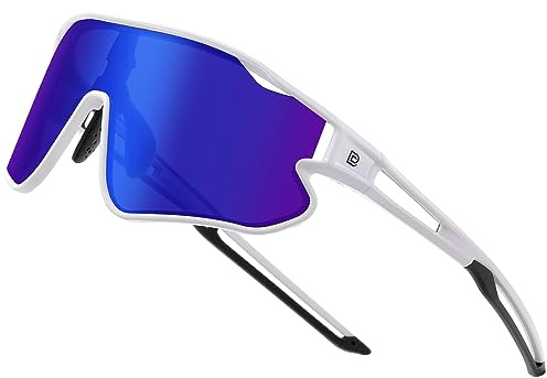 DUCO Kinder Sonnenbrille Jugend Baseball Sonnenbrille Leicht TR90 Rahmen UV400 Sport Radfahren Sonnenbrillen für Jungen Mädchen DK268 | [19g TR-90 Super Leicht Fahrradbrille] Wrap Around UV400 Laufbrille SportSonnenbrille für Wandern/Baseball/Radfahren