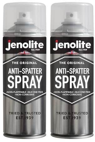 JENOLITE Welders Spray aérosol anti-éclaboussures | Non pliable | 2x500 ml | Protection de surface – Empêche l'adhérence des éclaboussures de soudure | Sans silicone et non corrosif